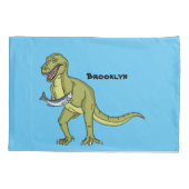 Funny T rex dinosaur illustratie Kussensloop (Achterkant)