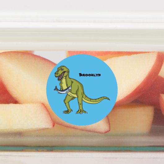 Funny T rex dinosaur illustratie Labels (Aangebracht)