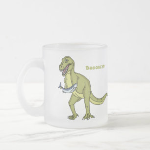 Funny T rex dinosaur illustratie Matglas Koffiemok