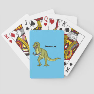 Funny T rex dinosaur illustratie Pokerkaarten