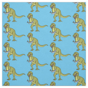 Funny T rex dinosaur illustratie Stof