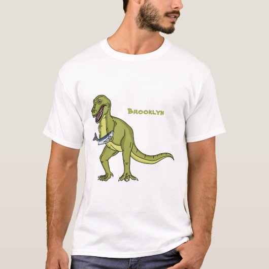 Funny T rex dinosaur illustratie T-shirt (Voorkant)