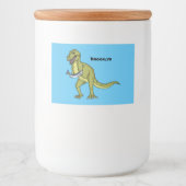 Funny T rex dinosaur illustratie Voedselcontainer Etiket (Voorkant)