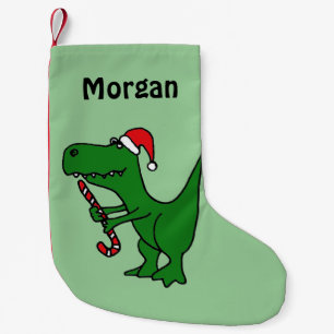 Funny T-Rex Dinosaur in Santa Hat Stocking Kleine Kerstsok