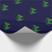 Funny T-rex Dinosaur-kerstpapier Cadeaupapier (Hoek)