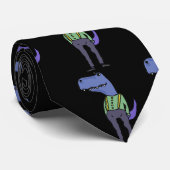 Funny T-rex Dinosaur met Suspenders Stropdas (Opgerold)