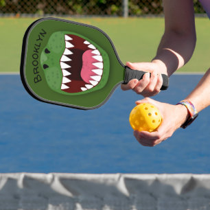 Funny T Rex dinosaur mouth cartoon Pickleball Paddle