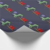 Funny T-rex Dinosaur op Ham Radio Cadeaupapier (Hoek)