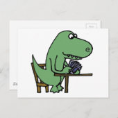 Funny T-Rex Dinosaur-speelkaarten Briefkaart (Voorkant / Achterkant)