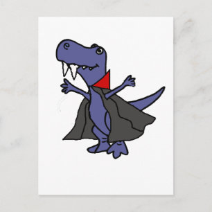 Funny T-rex Dinosaur Vampire Cartoon Briefkaart