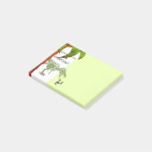 Funny T-rex dinosaurus die mensen achtervolgt na h Post-it® Notes (Schuin)