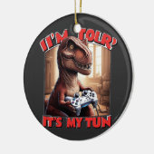 Funny T-Rex Gamer Quote Design Keramisch Ornament (Links)
