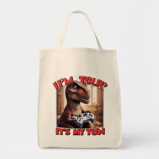 Funny T-Rex Gamer Quote Design Tote Bag (Voorkant)