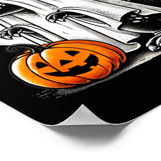 Funny T-rex Ghost Dinosaur Halloween Costume Tyran Poster (Hoek)