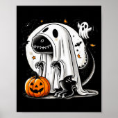 Funny T-rex Ghost Dinosaur Halloween Costume Tyran Poster (Voorkant)