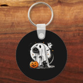 Funny T-rex Ghost Dinosaur Halloween Costume Tyran Sleutelhanger (Voorkant)