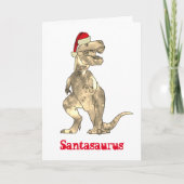 Funny T Rex Santa Kerstmis Dinosaur Xmas Humor Kaart (Voorkant)