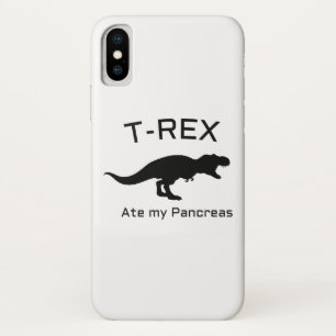 Funny T-Rex Type 1 Diabetes Funny T1D Diabetic iPhone X Hoesje