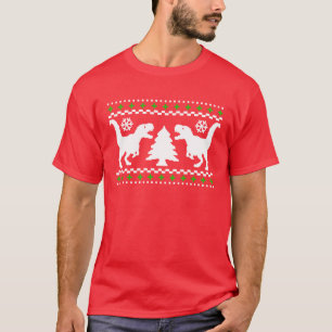 Funny T-Rex Ugly met kerstkeuken T-shirt