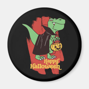 Funny T Rex Vampire Trick or treat Happy Halloween Magneet