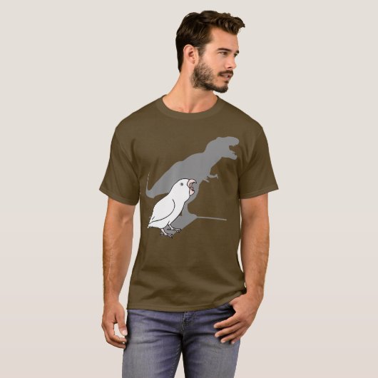 Funny T-rex witte parrotlet Birb Memes Dinosaur T-shirt (Voorkant volledig)