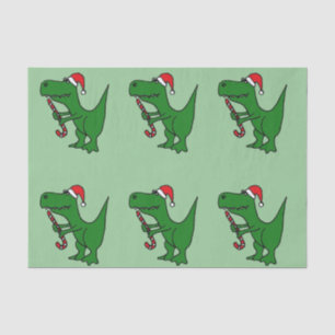 Funny T-Rext Dinosaur in Santa Hat Tissue Paper Tissuepapier