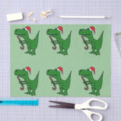 Funny T-Rext Dinosaur in Santa Hat Tissue Paper Tissuepapier (Craft)