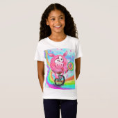 Funny T-shirt Circus Acrobat Pig avec Lollipop (Devant entier)