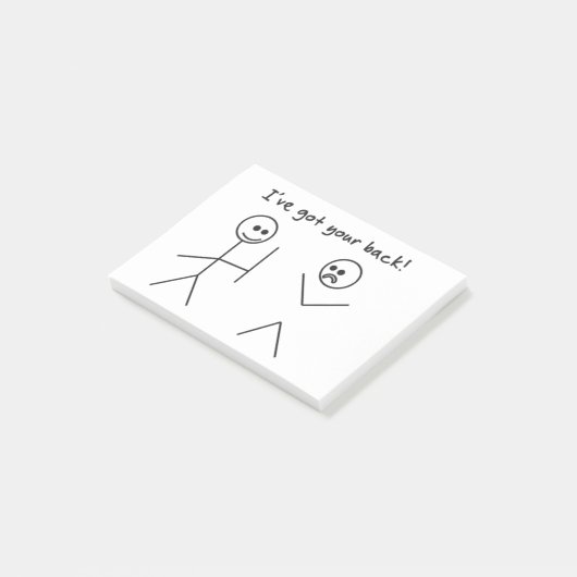 Funny t-shirt "Ik heb je rug" Post-it® Notes (Schuin)