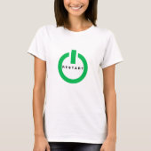Funny T-Shirt met Reset Button en Restrat Tekst (Voorkant)