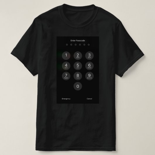 Funny T-Shirt Voer het iPhonescherm van het wachtw (Design voorkant)