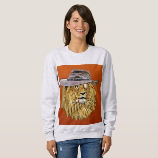 Funny T-shirts, LION-rooksigaret Trui (Voorkant volledig)