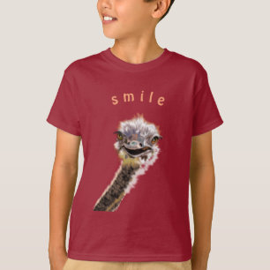 Funny T-Shirts met Happy Ostrich - glimlachen