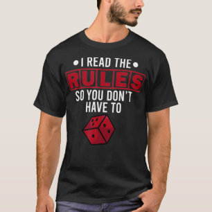 Funny Tabletop Game Gamer Board Ik lees het Reglem T-shirt