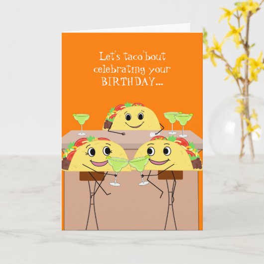 Funny Taco Lover carte d'anniversaire (Fleur jaune)