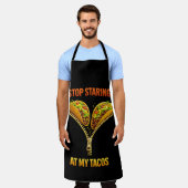 Funny Taco Lover Stop Staring Schort (Gedragen)