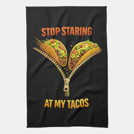 Funny Taco Lover Stop Staring Theedoek (Verticaal)