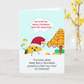 Funny Taco Père Noël Carte de Noël (Fleur jaune)