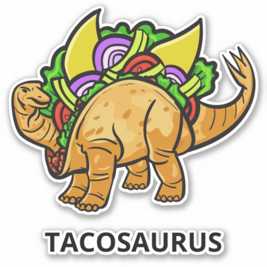 Funny TACOSAURUS aangepaste tekst Sticker (Voorkant)