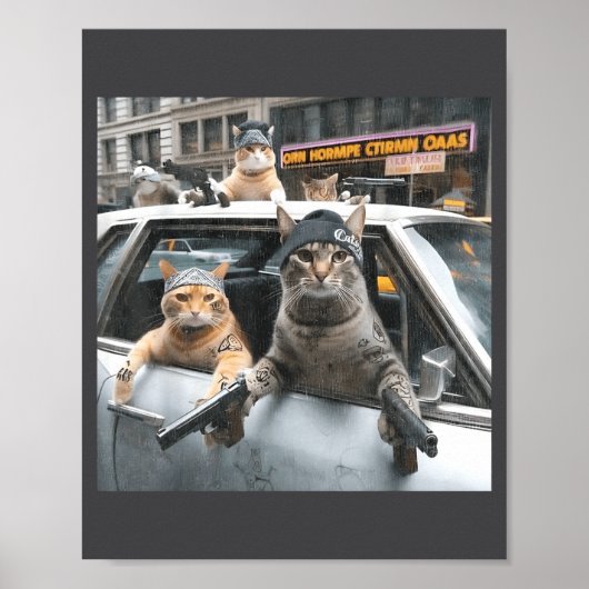Funny Tactical Cat Meme Military Style  Poster (Voorkant)