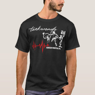 Funny Taekwondo Heartbeat korea martial art T-shirt