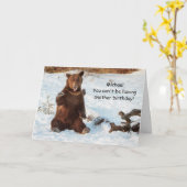 Funny Talking Bear Carte de voeux d'anniversaire (Fleur jaune)