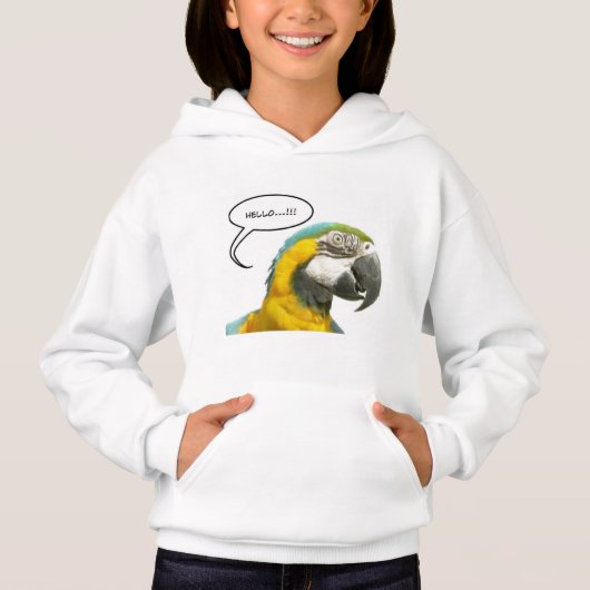 Funny Talking Parrot Face Hoodie (Voorkant)