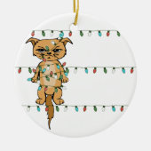 Funny Tangled Grumpy Holiday Cat kerstboom Keramisch Ornament (Voorkant)