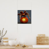 Funny Tarantula met Jack O' Lantern Halloween Poster (Keuken)