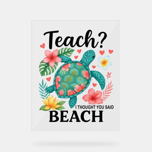 Funny Teacher Beach Tortue d'été (Recto)