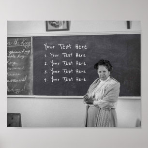 Funny Teacher Blackboard Jouw tekst Poster