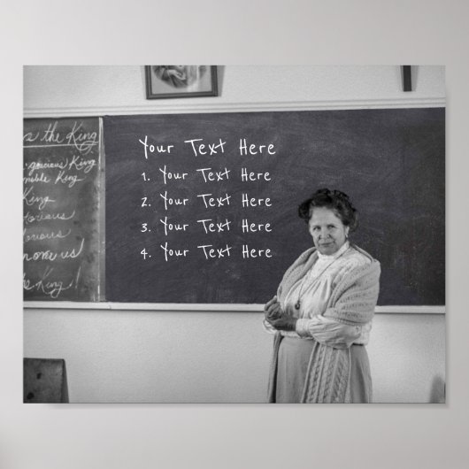 Funny Teacher Blackboard Votre affiche texte (Devant)