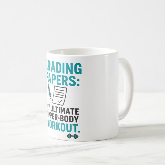 Funny Teacher Coffee Mug – "Grading Papers (Devant droit)