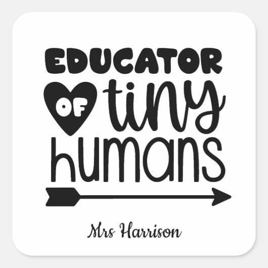 Funny Teacher gepersonaliseerd cadeau Vierkante Sticker (Voorkant)